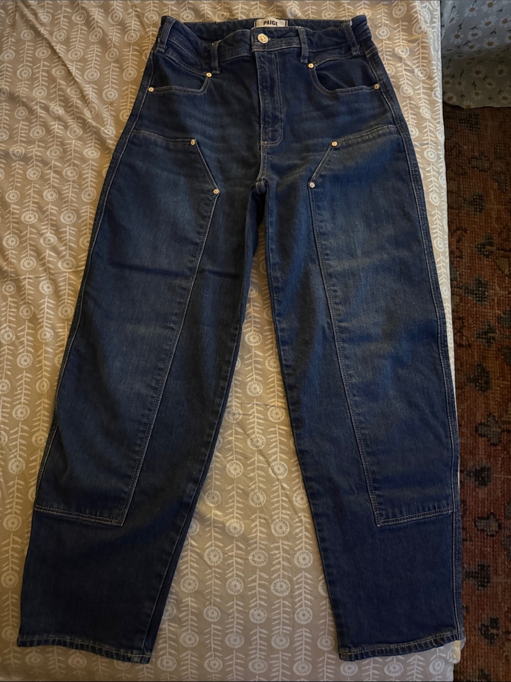 PAIGE Dark Blue Boyfriend Carpenter Jeans